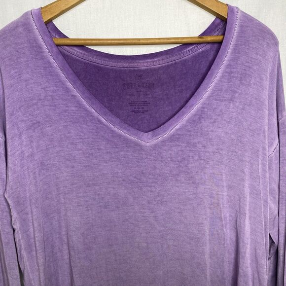 AMERICAN EAGLE Soft & Sexy V-Neck Long Sleeve T Shirt Stretch Womens M Purple - Picture 1 of 7